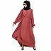 Loose fit Crinkle fabric abaya - Rose Bricks